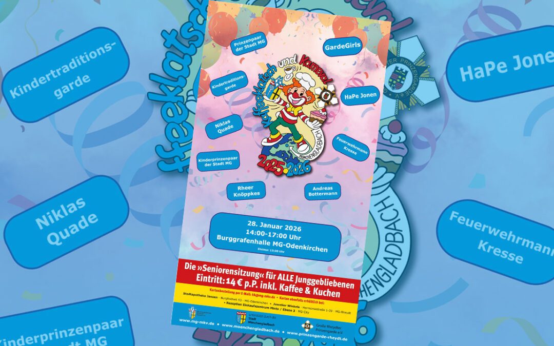 Grafik Kaffeeklatsch und Karneval 2025–2026 Plakat